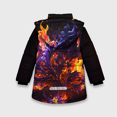 Зимняя куртка для девочки Текстура огня / 3D-Красный – фото 2