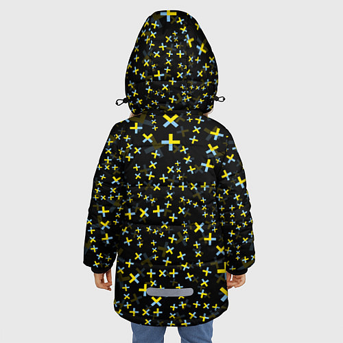 Зимняя куртка для девочки TXT pattern logo / 3D-Светло-серый – фото 4