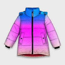 Куртка зимняя для девочки Неоновые краски космоса, цвет: 3D-красный