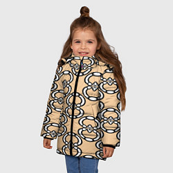 Куртка зимняя для девочки Восьмерочка, полукруг в форме цифры, цвет: 3D-черный — фото 2