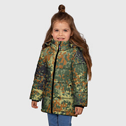 Куртка зимняя для девочки Камуфляж Бундесвер, цвет: 3D-черный — фото 2