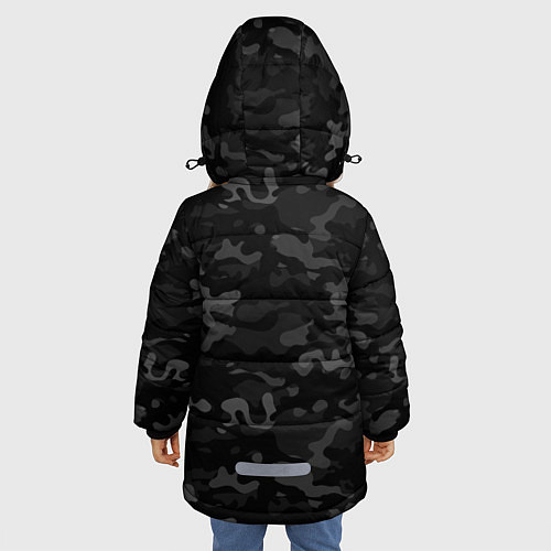 Зимняя куртка для девочки Ночной камуфляж / 3D-Светло-серый – фото 4
