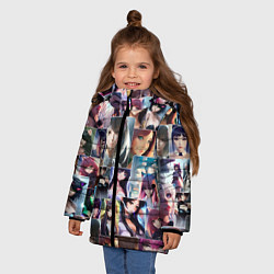 Куртка зимняя для девочки Коллаж из портретов девушек: арт нейросети, цвет: 3D-светло-серый — фото 2