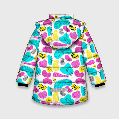 Зимняя куртка для девочки Geometric pattern / 3D-Светло-серый – фото 2