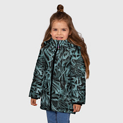 Куртка зимняя для девочки Каллиграфический, цвет: 3D-светло-серый — фото 2