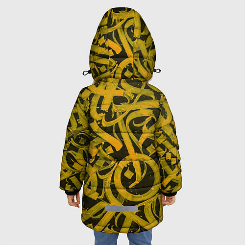 Зимняя куртка для девочки Gold Calligraphic / 3D-Светло-серый – фото 4