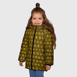 Куртка зимняя для девочки Паттерн элементали под гео, цвет: 3D-черный — фото 2