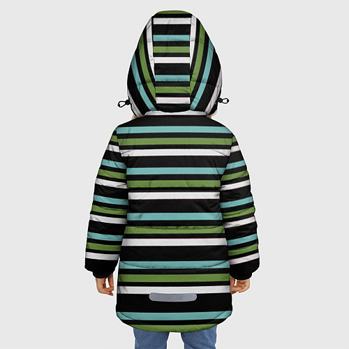 Зимняя куртка для девочки Абстрактные тёмные полосы / 3D-Светло-серый – фото 4
