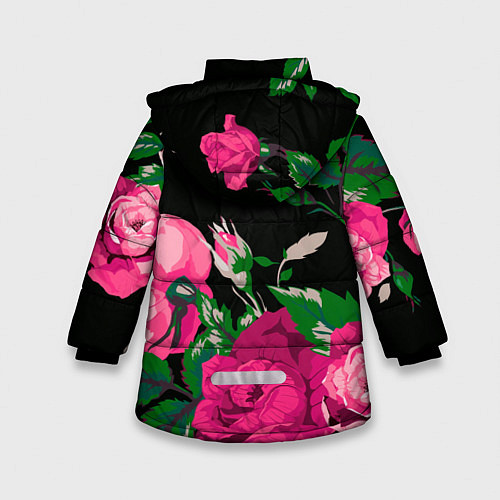 Зимняя куртка для девочки Шипы и розы / 3D-Красный – фото 2