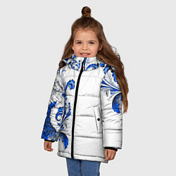 Куртка зимняя для девочки Русские узоры, цвет: 3D-светло-серый — фото 2