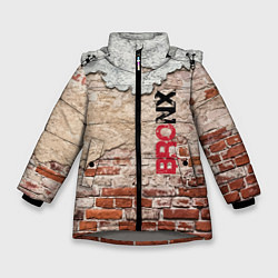 Куртка зимняя для девочки Старая кирпичная стена - Бронкс, цвет: 3D-светло-серый