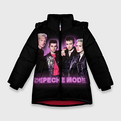 Куртка зимняя для девочки 80s Depeche Mode neon, цвет: 3D-красный