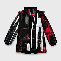 Куртка зимняя для девочки Краски на стене, нейросеть, цвет: 3D-черный