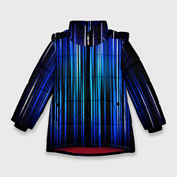 Куртка зимняя для девочки Neon line stripes, цвет: 3D-красный