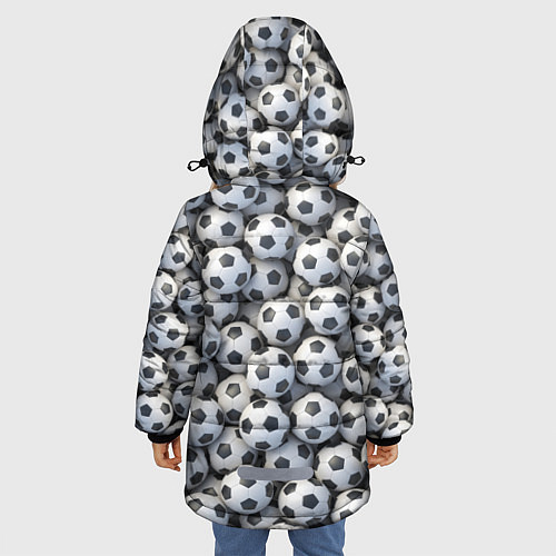 Зимняя куртка для девочки Забей гол / 3D-Светло-серый – фото 4