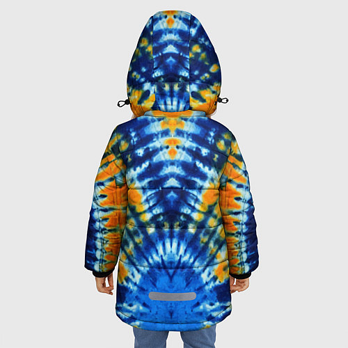 Зимняя куртка для девочки Tie dye стиль хиппи / 3D-Светло-серый – фото 4