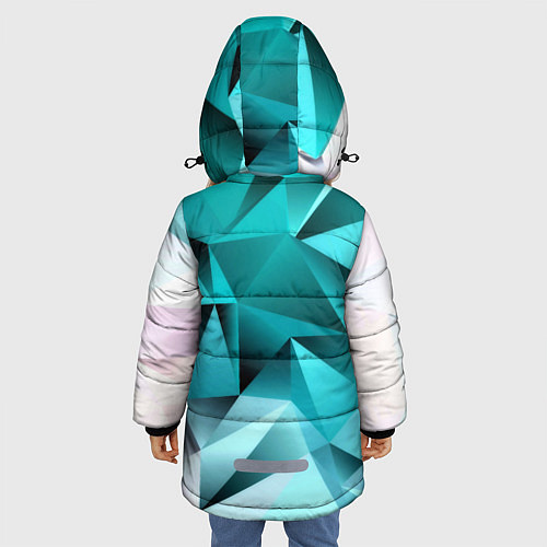Зимняя куртка для девочки Green abstraction / 3D-Светло-серый – фото 4