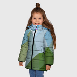Куртка зимняя для девочки Геометрические соединения фигур, цвет: 3D-черный — фото 2