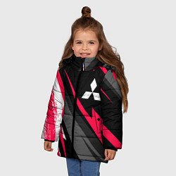 Куртка зимняя для девочки Mitsubishi fast lines, цвет: 3D-черный — фото 2