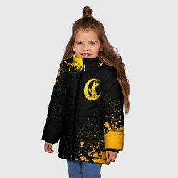 Куртка зимняя для девочки Angels of Death - gold gradient: надпись, символ, цвет: 3D-черный — фото 2