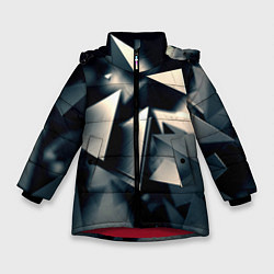 Куртка зимняя для девочки Dark abstraction, цвет: 3D-красный