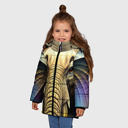 Куртка зимняя для девочки Мой слон, цвет: 3D-черный — фото 2