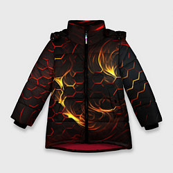 Зимняя куртка для девочки Огненные объемные плитки
