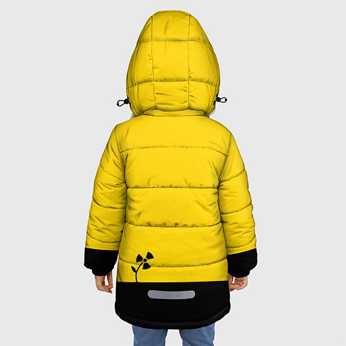 Зимняя куртка для девочки Атомный цветок / 3D-Светло-серый – фото 4
