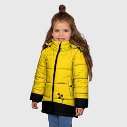 Куртка зимняя для девочки Атомный цветок, цвет: 3D-светло-серый — фото 2