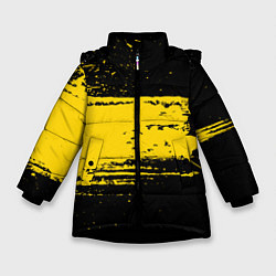 Куртка зимняя для девочки Желтое граффити, цвет: 3D-черный