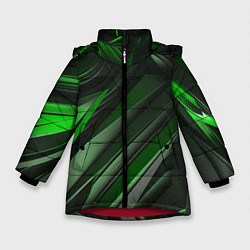 Зимняя куртка для девочки Green black abstract