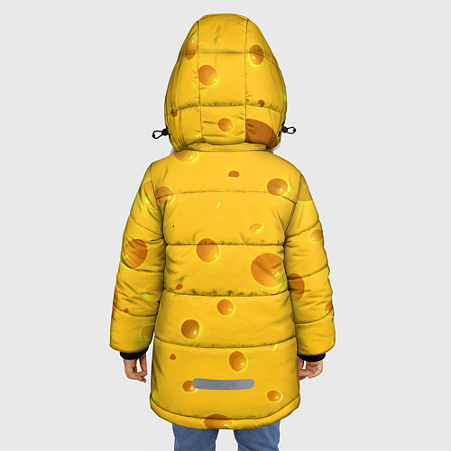 Зимняя куртка для девочки Сырная текстура / 3D-Светло-серый – фото 4