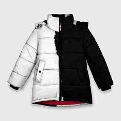 Куртка зимняя для девочки Вертикально оторванный лист бумаги, цвет: 3D-красный