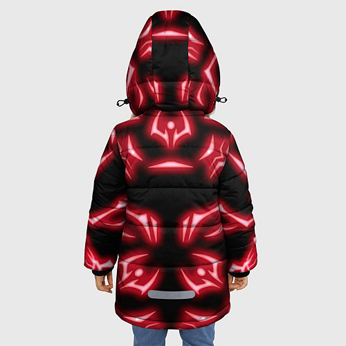 Зимняя куртка для девочки Магическая битва светящиеся Знаки Сукуны / 3D-Светло-серый – фото 4