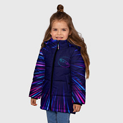 Куртка зимняя для девочки Jaguar neon speed lines, цвет: 3D-черный — фото 2