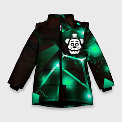 Куртка зимняя для девочки FNAF разлом плит, цвет: 3D-черный