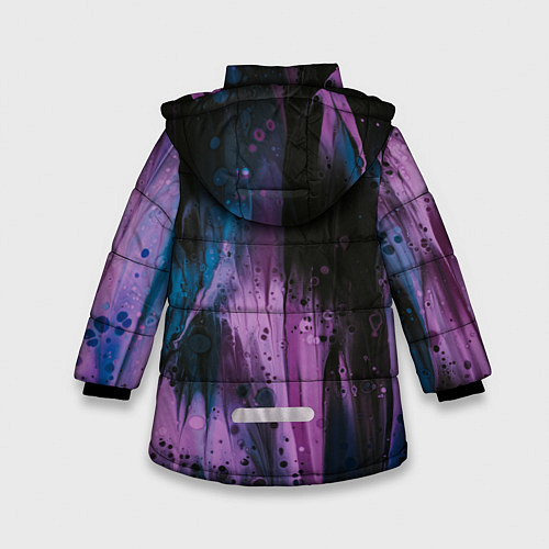 Зимняя куртка для девочки Фиолетовые абстрактные тени / 3D-Красный – фото 2