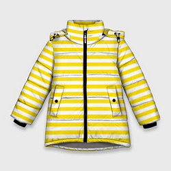 Зимняя куртка для девочки Светло-желтые полосы