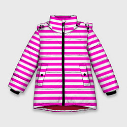 Зимняя куртка для девочки Ярко-розовые полосы