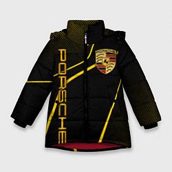 Куртка зимняя для девочки Porsche - Gold line, цвет: 3D-красный