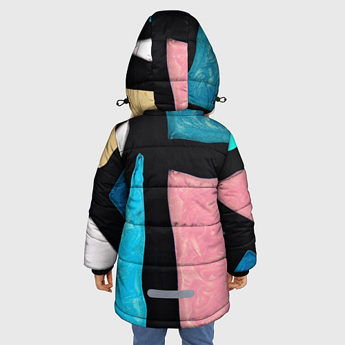 Зимняя куртка для девочки Переливы красок / 3D-Светло-серый – фото 4