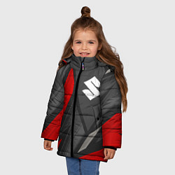 Куртка зимняя для девочки Suzuki sports racing, цвет: 3D-черный — фото 2