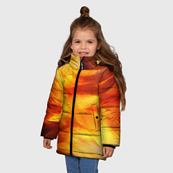 Куртка зимняя для девочки Огонь: арт нейросети, цвет: 3D-черный — фото 2