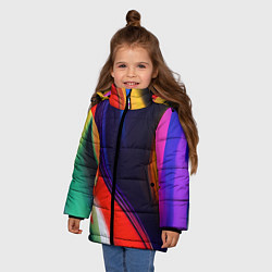 Куртка зимняя для девочки Абстракция красок мазками, цвет: 3D-черный — фото 2