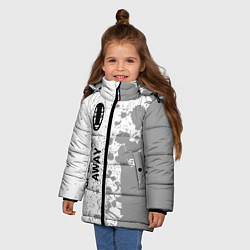 Куртка зимняя для девочки Spirited Away glitch на светлом фоне: по-вертикали, цвет: 3D-черный — фото 2