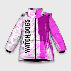 Куртка зимняя для девочки Watch Dogs pro gaming: по-вертикали, цвет: 3D-черный