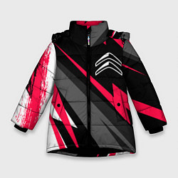 Куртка зимняя для девочки Citroen fast lines, цвет: 3D-черный