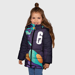 Куртка зимняя для девочки Rainbow Six graffity splash, цвет: 3D-черный — фото 2