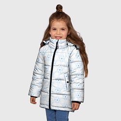 Куртка зимняя для девочки Ясна3 - Небесная структура светлый, цвет: 3D-светло-серый — фото 2