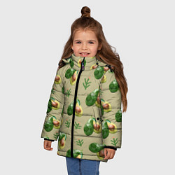 Куртка зимняя для девочки Авокадо и веточка, цвет: 3D-черный — фото 2
